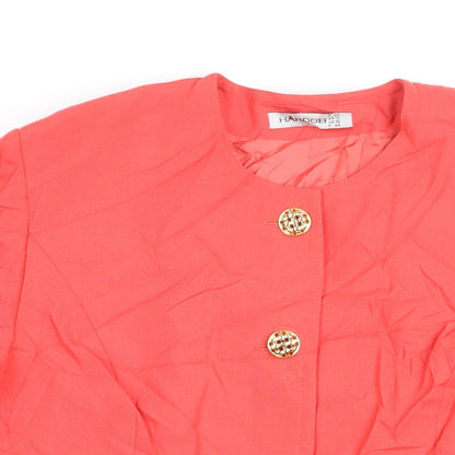 Womens UK Size 16 Hardob Red Basic Button-Up