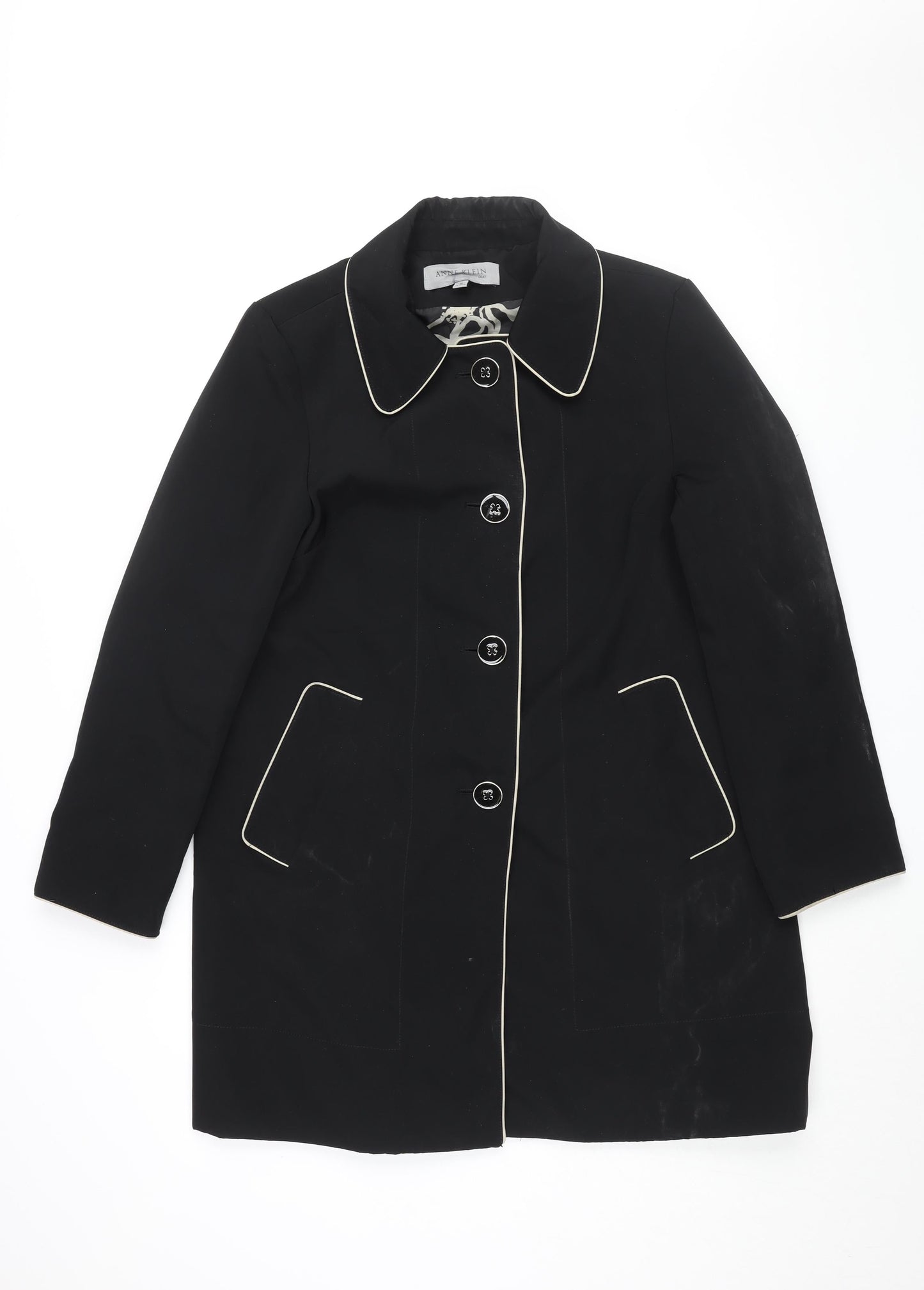 Womens UK Size M Anne Klein Black Overcoat