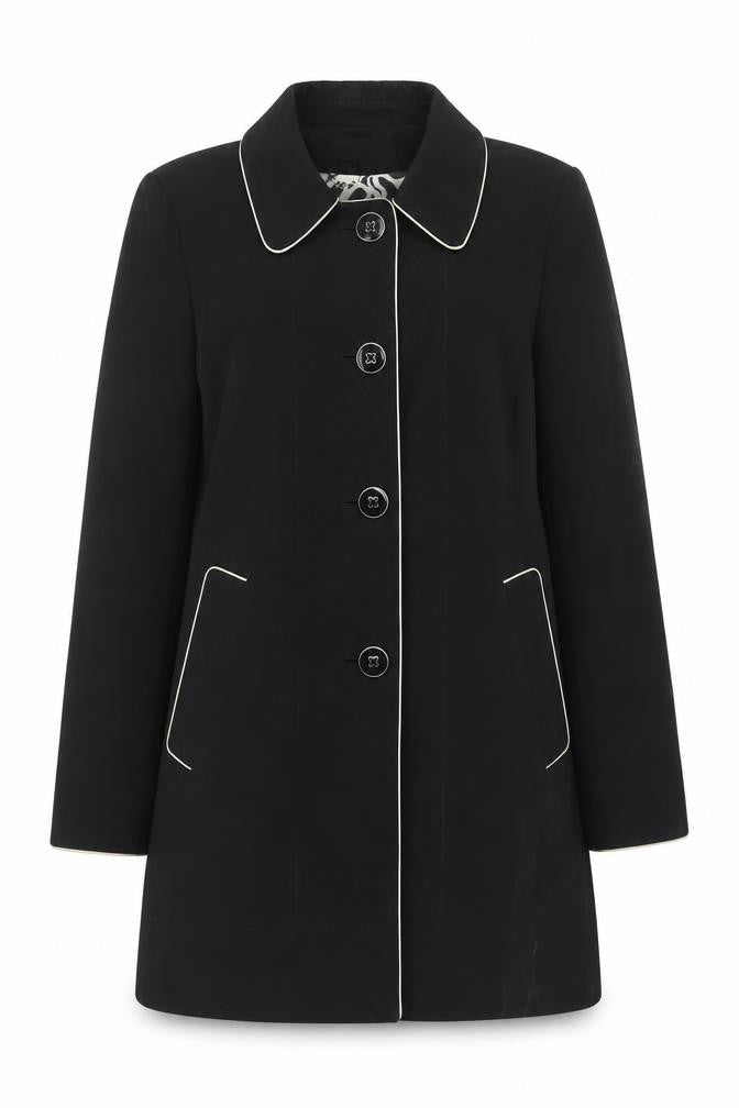 Womens UK Size M Anne Klein Black Overcoat