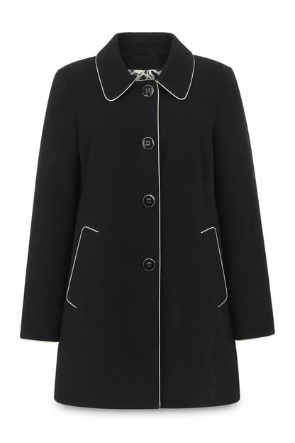 Womens UK Size M Anne Klein Black Overcoat