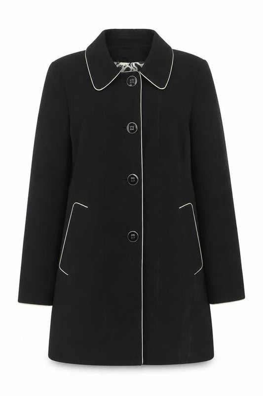 Womens UK Size M Anne Klein Black Overcoat