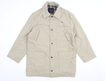 Antler Of Pall Mall Mens Beige Overcoat Coat Size 44 Zip