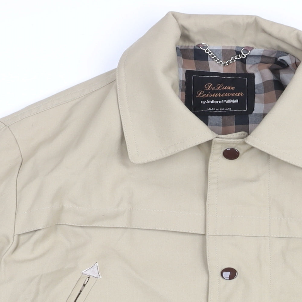 Antler Of Pall Mall Mens Beige Overcoat Coat Size 44 Zip