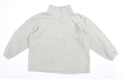 Hawkshead Womens Grey Polyester Pullover Sweatshirt Size 2XL Zip