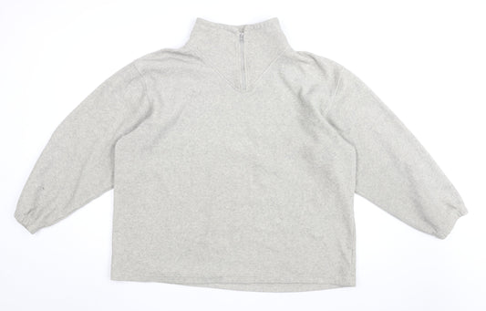 Hawkshead Womens Grey Polyester Pullover Sweatshirt Size 2XL Zip