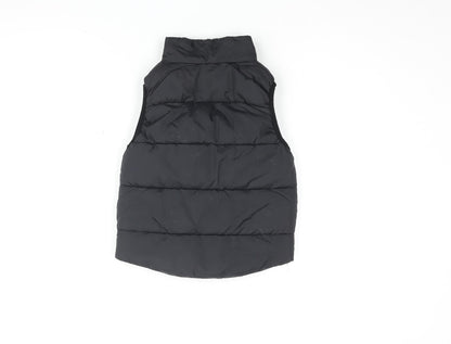 H&M Girls Black Gilet Coat Size 5-6 Years Zip - Superman Batman, Sequins