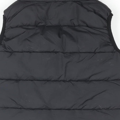 H&M Girls Black Gilet Coat Size 5-6 Years Zip - Superman Batman, Sequins