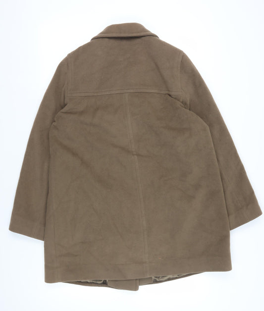 Jacques Vert Women's Brown Wool Overcoat Size 14