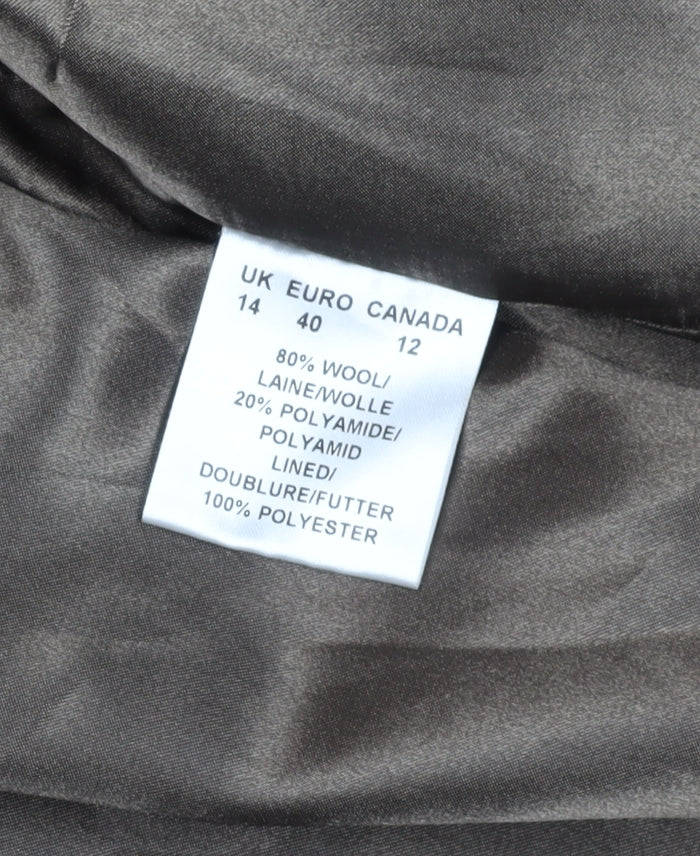 Jacques Vert Women's Brown Wool Overcoat Size 14