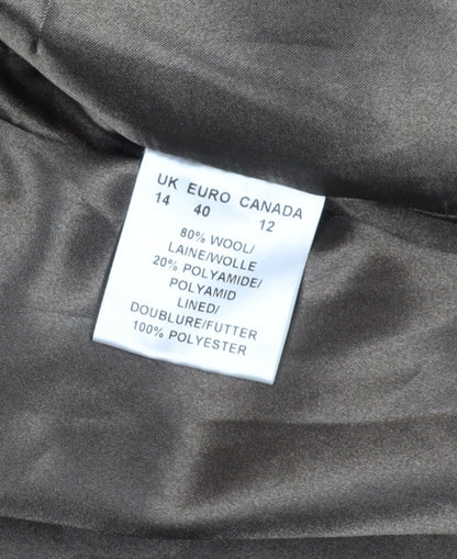 Jacques Vert Women's Brown Wool Overcoat Size 14