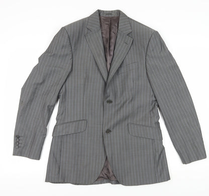 Austin Reed Men's Grey Wool Striped Suit Jacket 38R