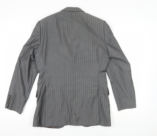 Austin Reed Men's Grey Wool Striped Suit Jacket 38R