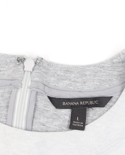 Banana Republic Women's Grey Large Cap Sleeve T-Shirt