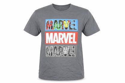 Front view of Disney Marvel Grey Graphic T-Shirt - unisex adults s