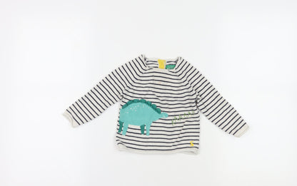 Joules Unisex Baby Dinosaur Striped Jumper 9-12M