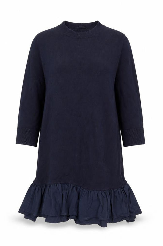 Front view of COS Women's Black Shift Dress, size 12, Cotton