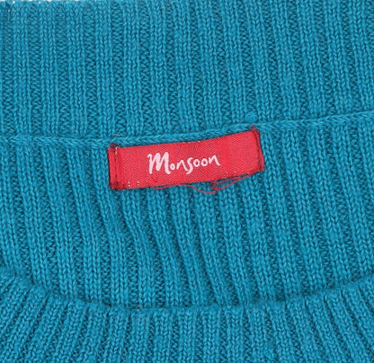 Womens UK Size M Monsoon Blue Tunic Jumper