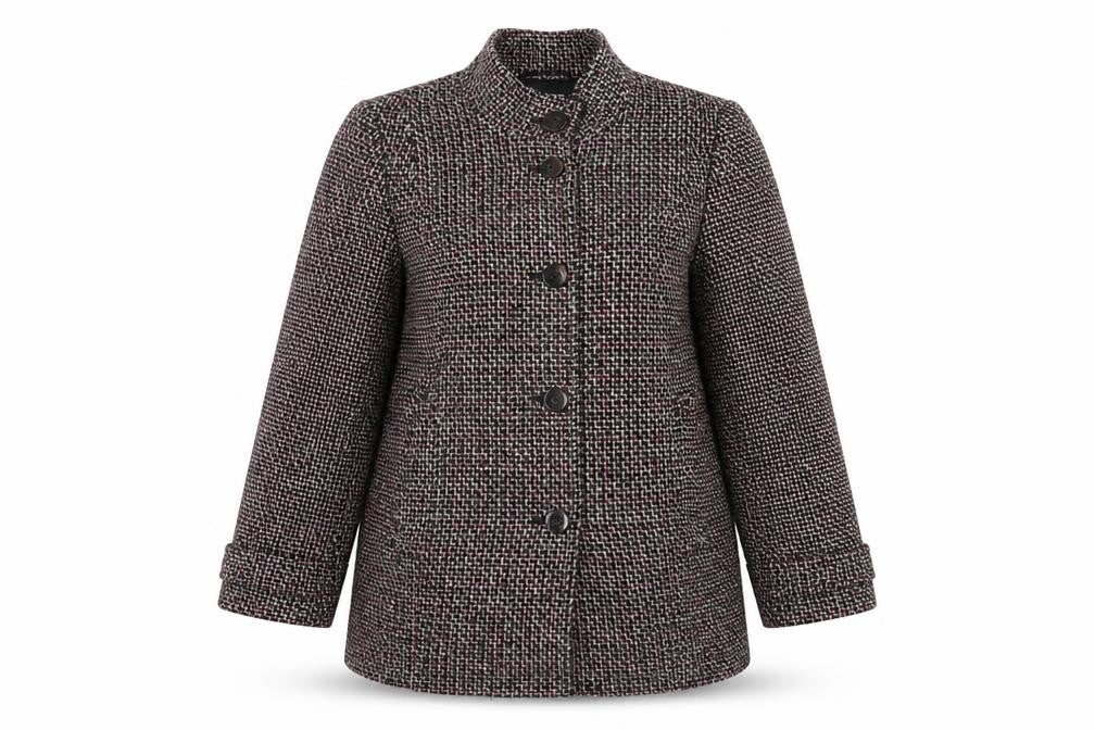 Marks & Spencer Women's Multicoloured Tweed Coat Size 18