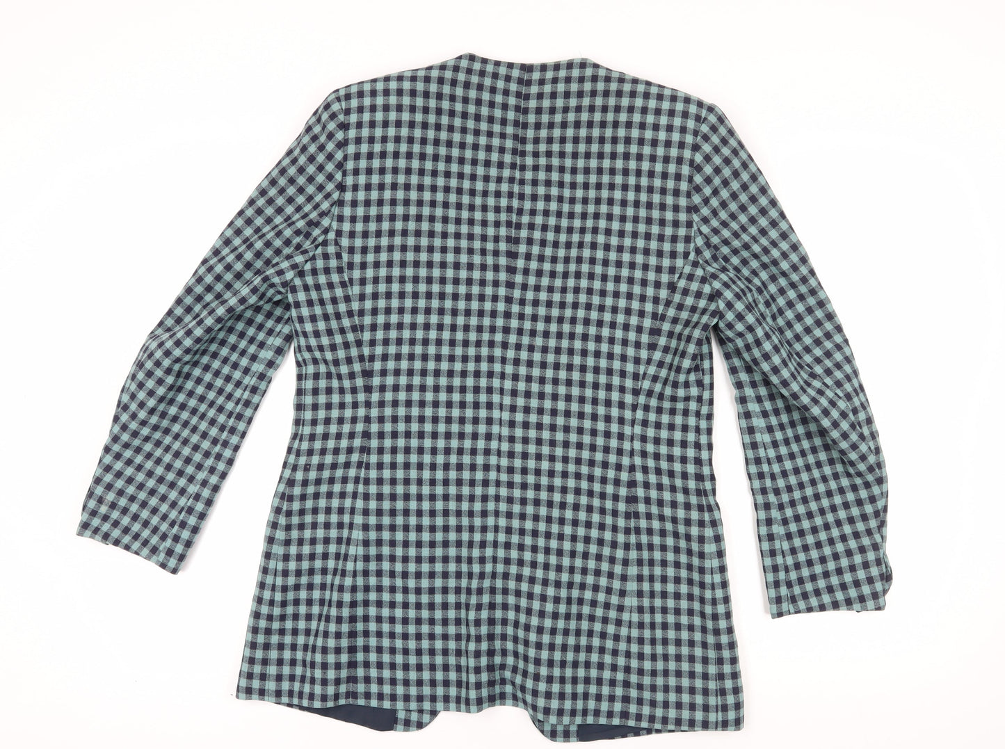 et al. Women's Blue Check Suit Jacket, Size 14