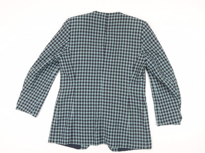 et al. Women's Blue Check Suit Jacket, Size 14