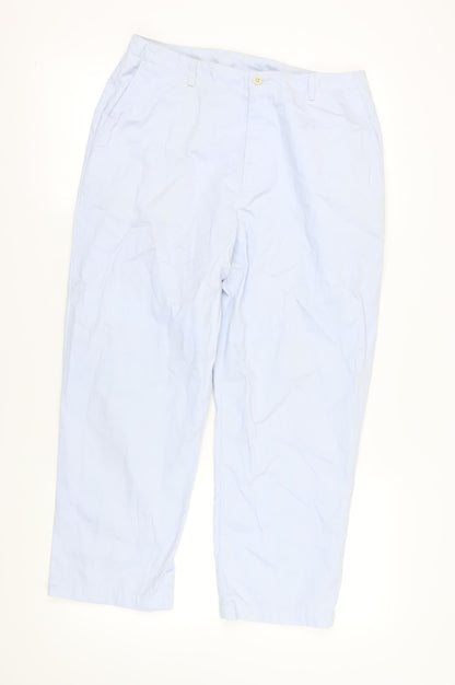 Womens UK Size 14 Lands' End Regular Fit Chino Blue Trousers
