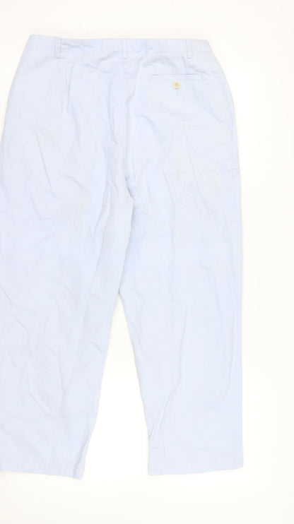 Womens UK Size 14 Lands' End Regular Fit Chino Blue Trousers