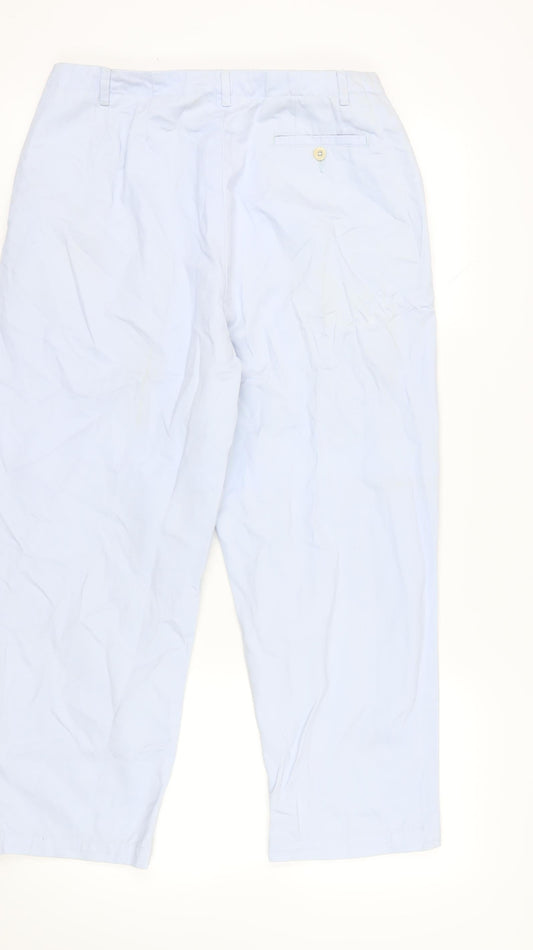 Womens UK Size 14 Lands' End Regular Fit Chino Blue Trousers