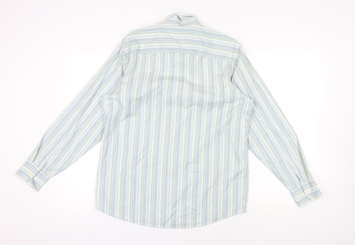 Calvin Klein Men's Blue Striped Button-Up Shirt M