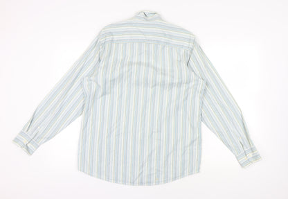 Calvin Klein Men's Blue Striped Button-Up Shirt M