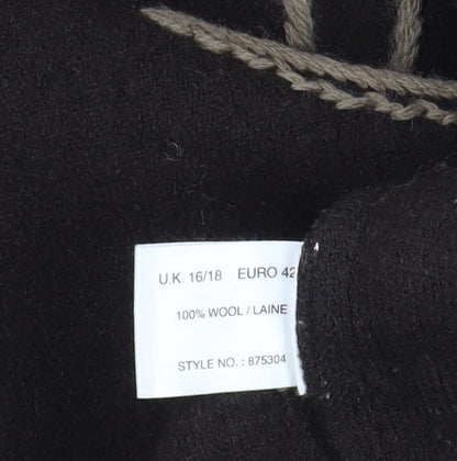 Alex & Co. Women’s Brown Floral Full Zip Wool Jumper