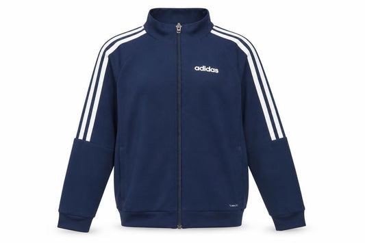 Front view of Adidas boys’ blue full zip sports sweatshirt, 9-10 years