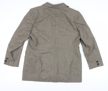 Jaeger Women's Brown Wool Single-Breasted Blazer