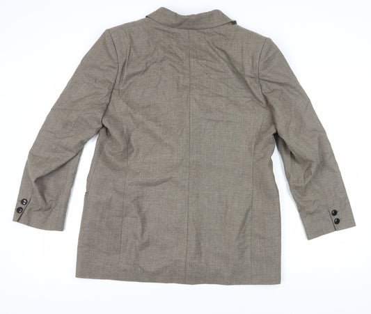 Jaeger Women's Brown Wool Single-Breasted Blazer