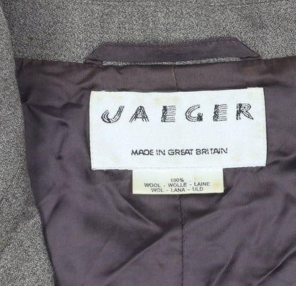 Jaeger Women's Brown Wool Single-Breasted Blazer