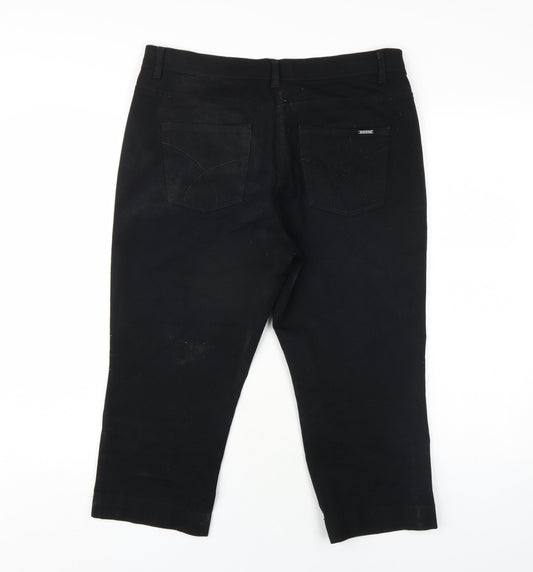 Olsen Womens Black Cotton Capri Jeans Size 34 in L21 in Regular Zip