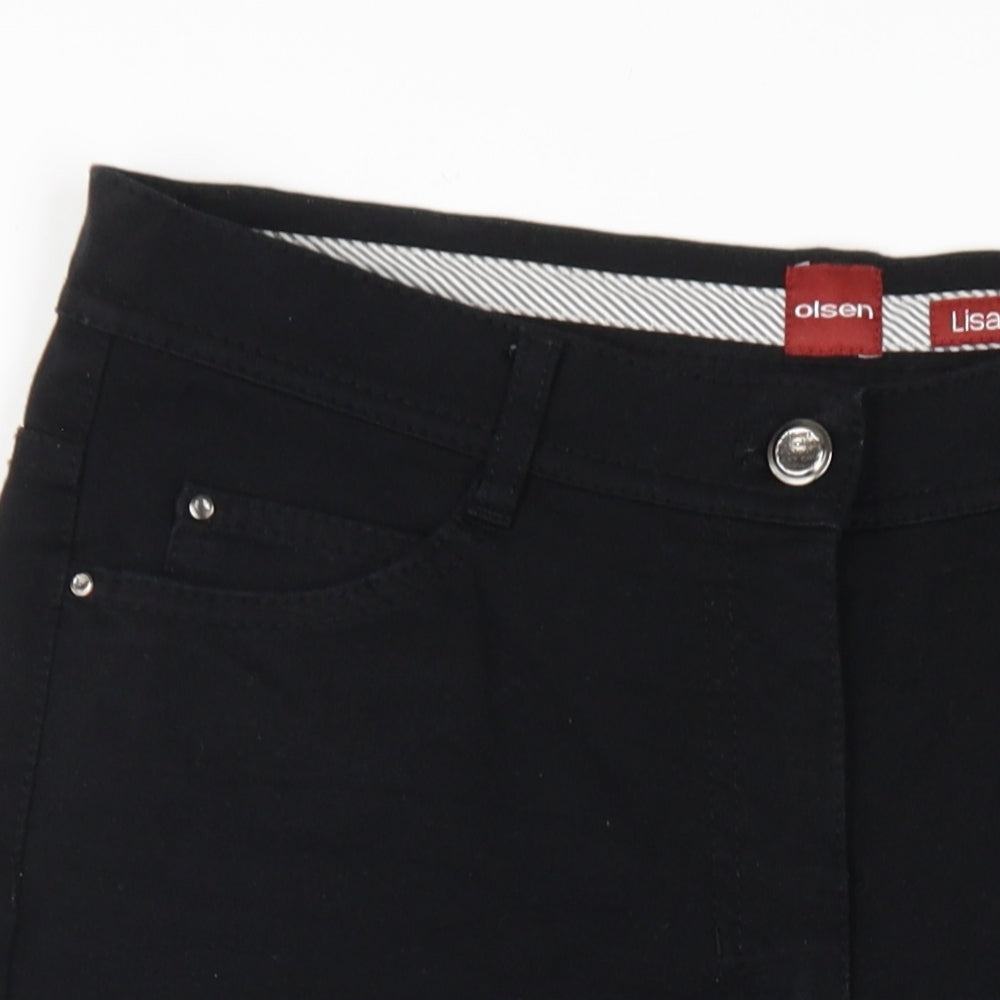 Olsen Womens Black Cotton Capri Jeans Size 34 in L21 in Regular Zip