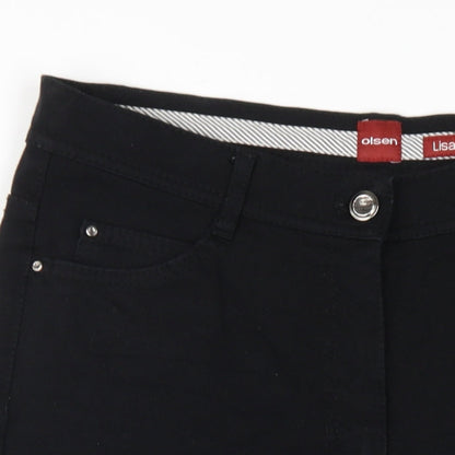 Olsen Womens Black Cotton Capri Jeans Size 34 in L21 in Regular Zip