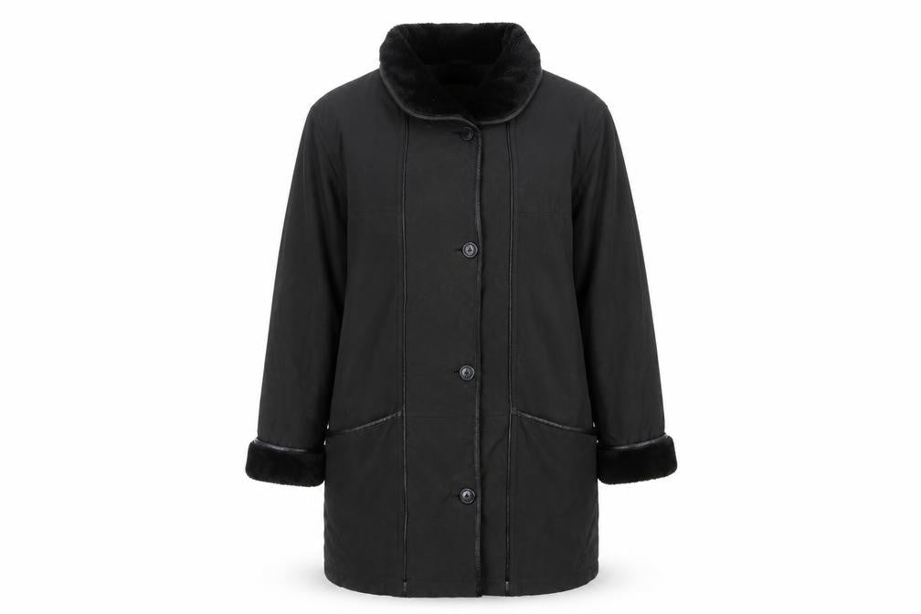 Womens UK Size 16 Daxon Black Overcoat