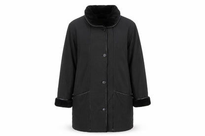 Womens UK Size 16 Daxon Black Overcoat