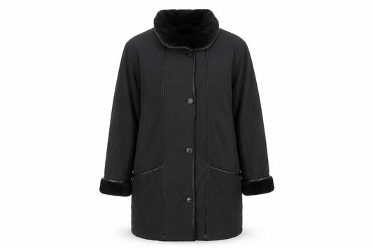 Womens UK Size 16 Daxon Black Overcoat