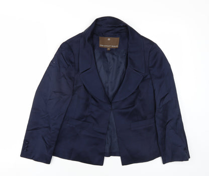 Fenn Wright Manson Womens Blue Jacket Blazer Size 8 Hook & Eye