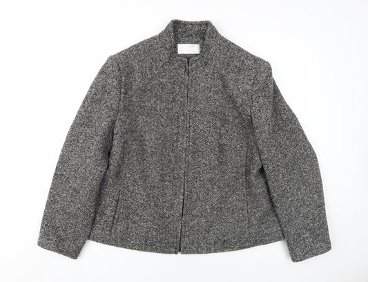 AMARANTO Womens Grey Jacket Coat Size 20 Zip