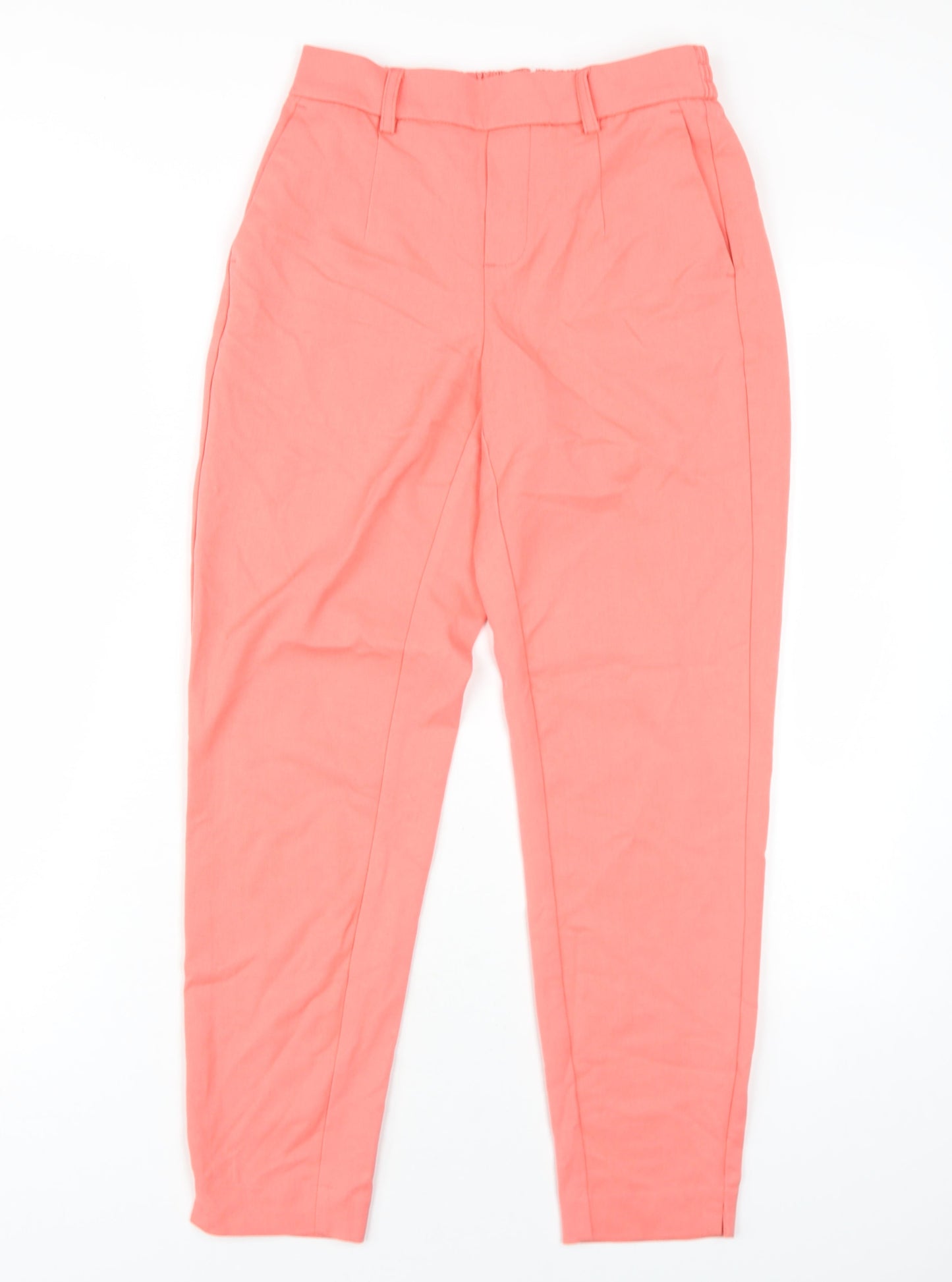 Object Womens Pink Polyester Trousers Size 6 L28 in Regular
