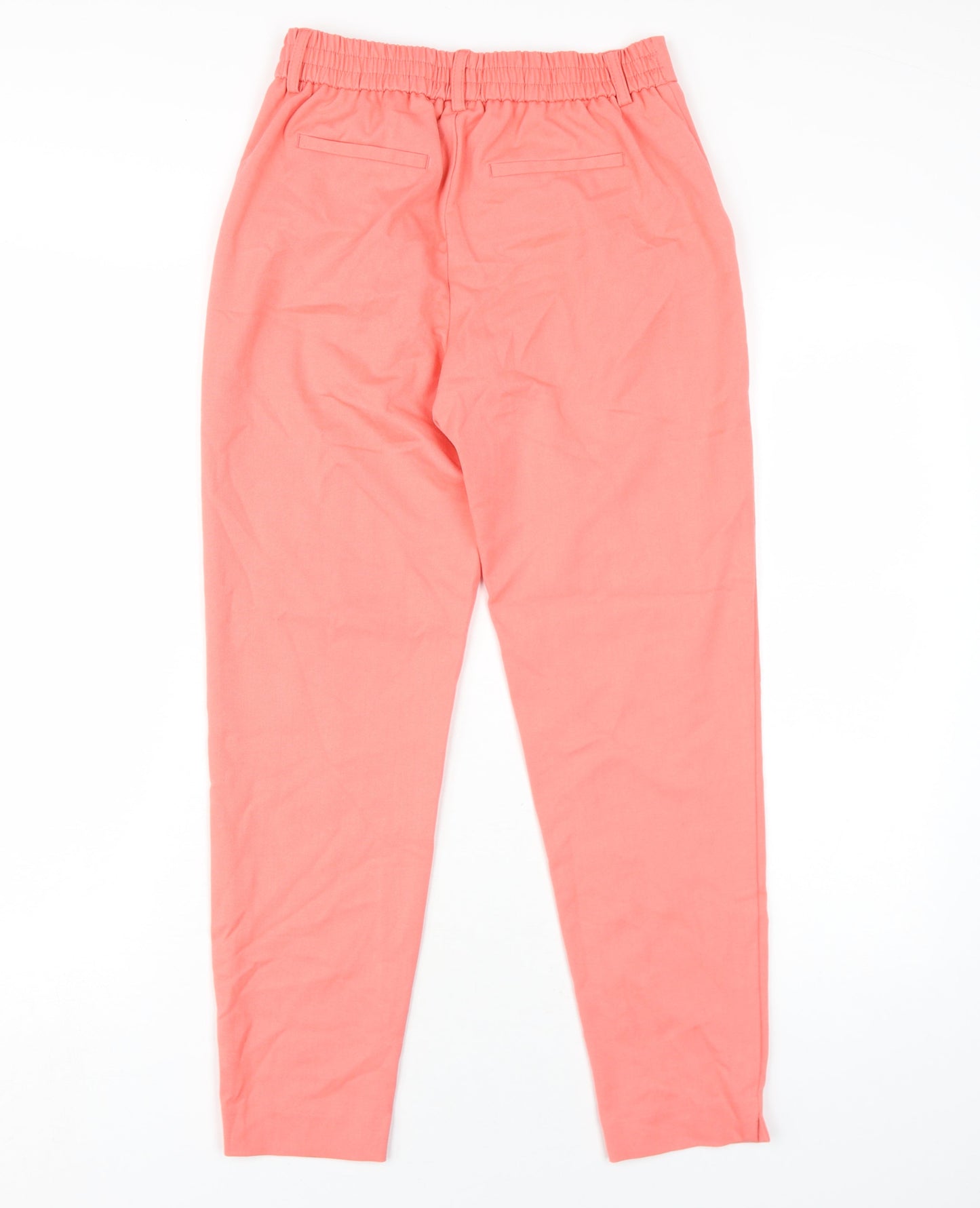 Object Womens Pink Polyester Trousers Size 6 L28 in Regular