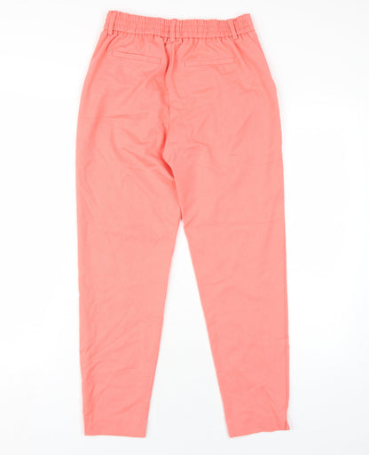 Object Womens Pink Polyester Trousers Size 6 L28 in Regular