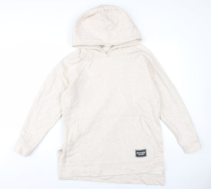 Stay Here Womens Beige Cotton Pullover Hoodie Size L Pullover