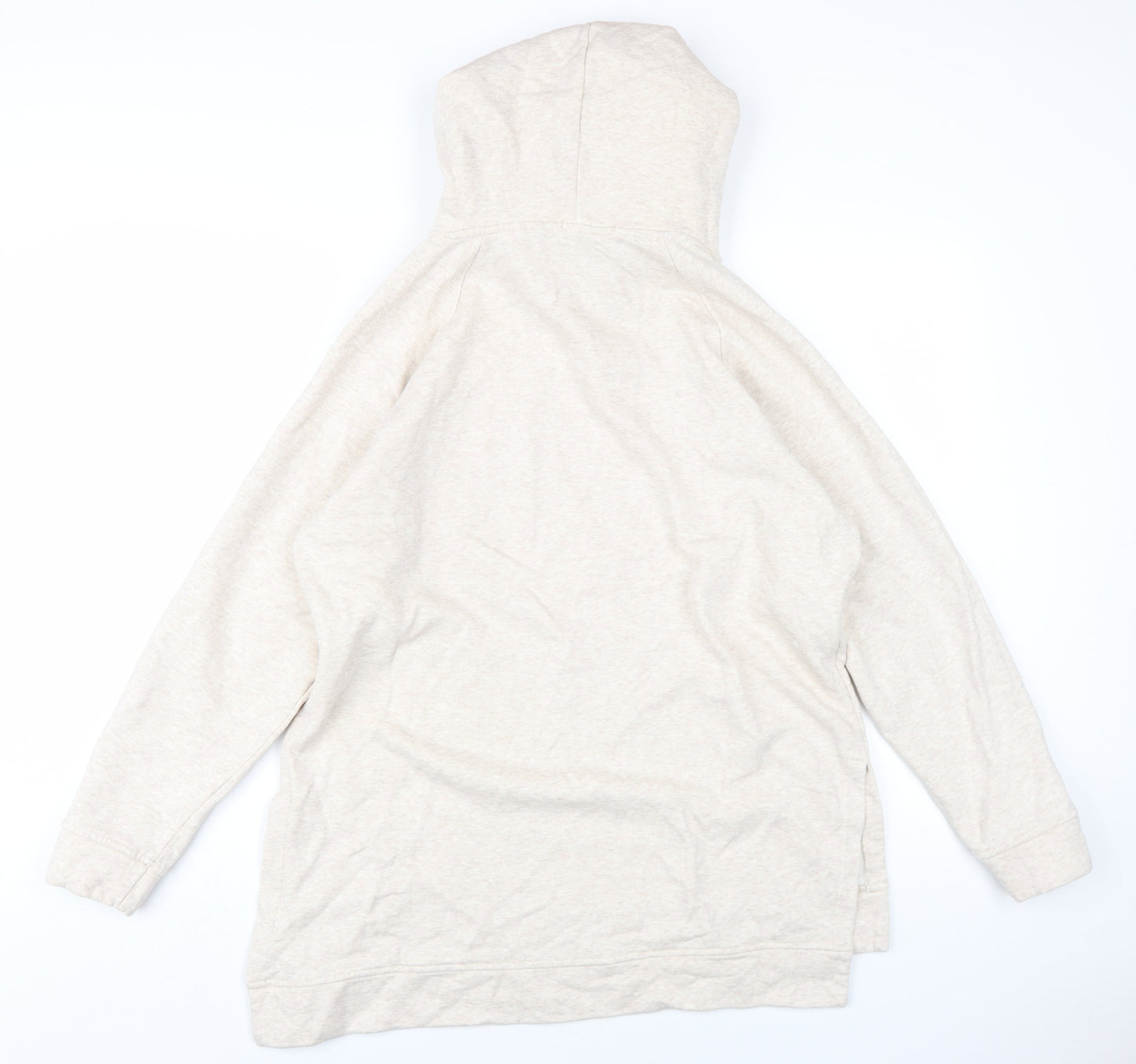 Stay Here Womens Beige Cotton Pullover Hoodie Size L Pullover