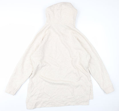 Stay Here Womens Beige Cotton Pullover Hoodie Size L Pullover