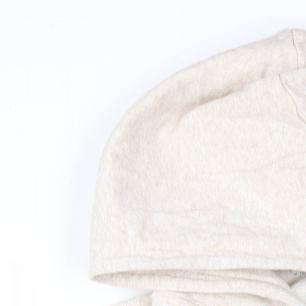 Stay Here Womens Beige Cotton Pullover Hoodie Size L Pullover