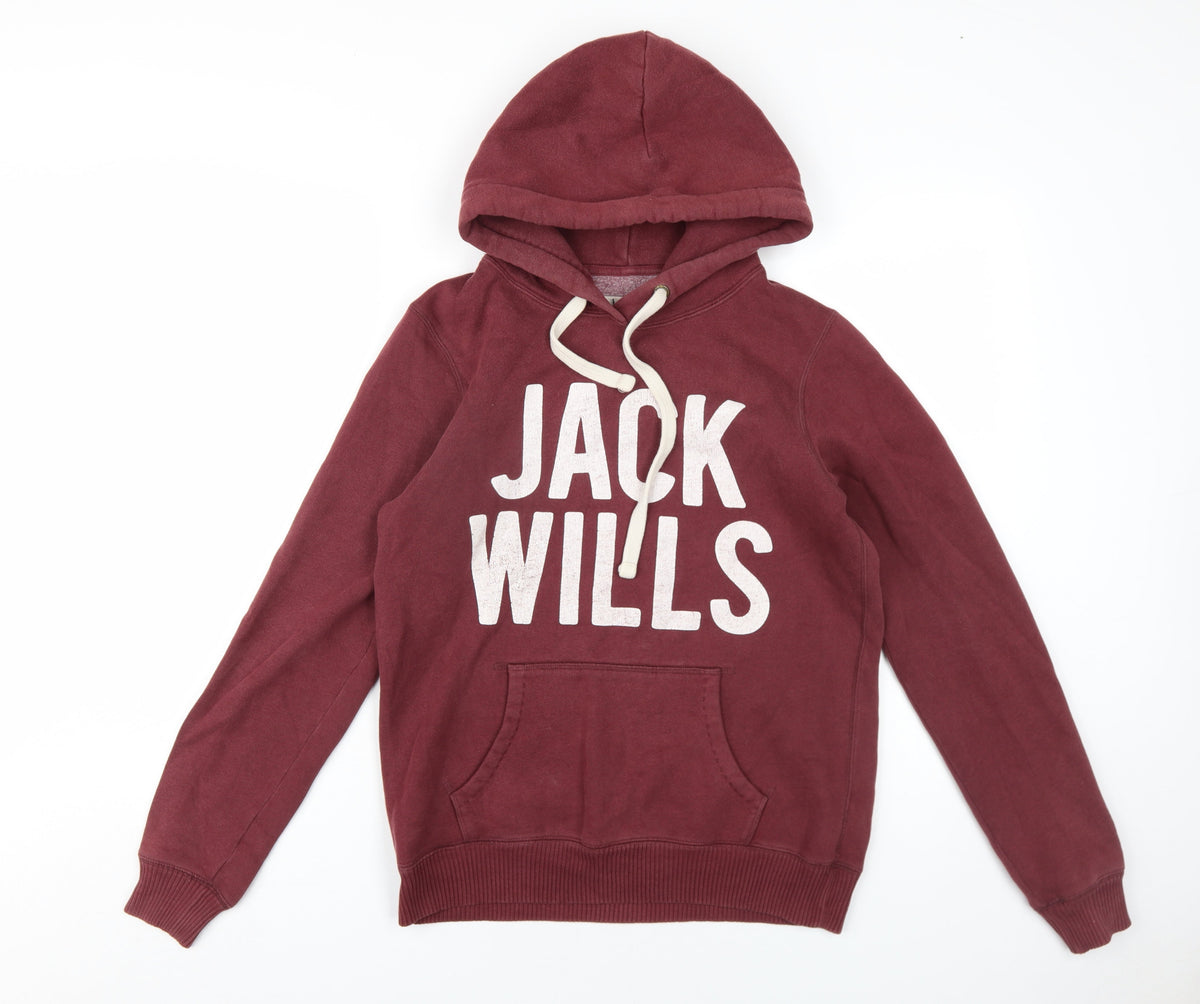 Womens UK Size 10 Jack Wills Red Pullover Hoodie